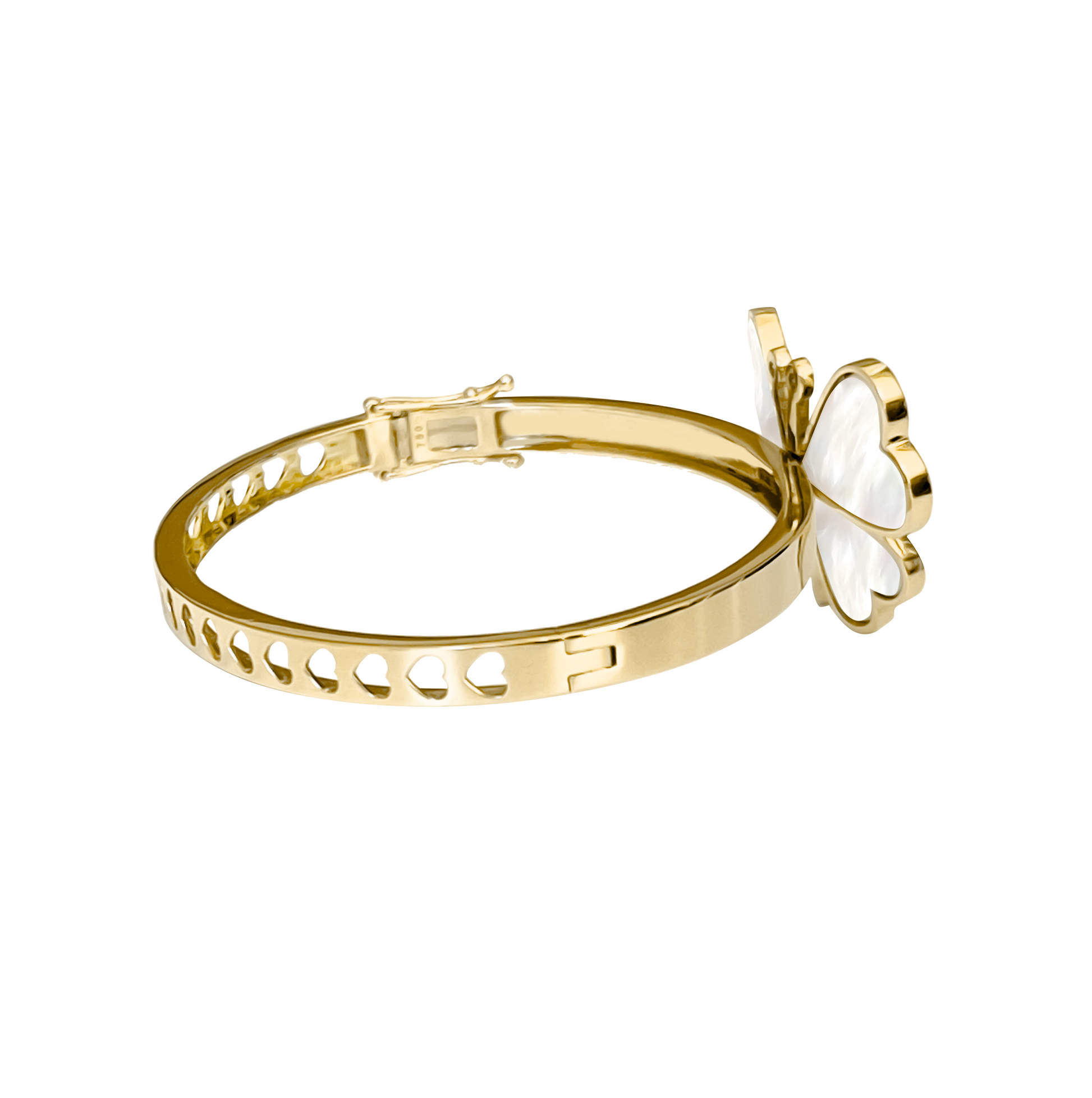 18k Gold Bangle, Side View