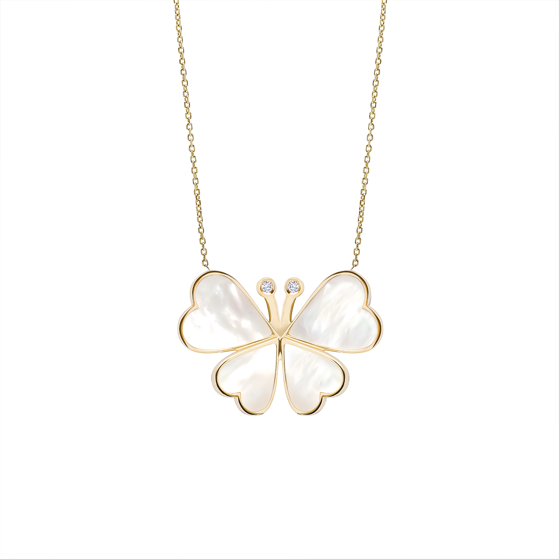 Love Butterfly necklace, Front View