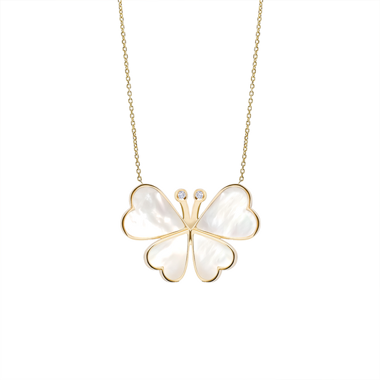 Love Butterfly necklace, Front View