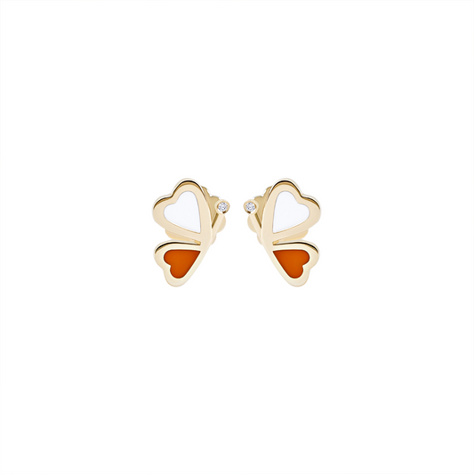 Pure 18k Gold Earrings for Kids, Front Side View
